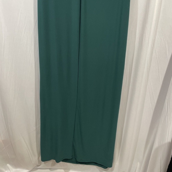NWT Lauren‎ Ralph Lauren [ 16 ] Leonetta Satin V-Neck Jersey Gown in Green - Picture 15 of 15